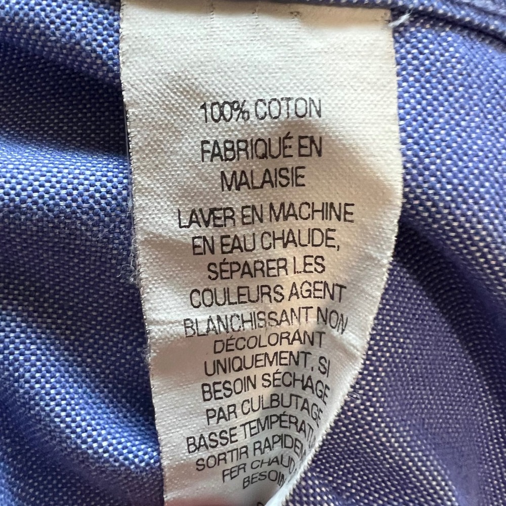 LL Bean Men's shirt 16 35 Blue LS wrinkle Resistant Button Down Long Sleeve‎ - Picture 8 of 14